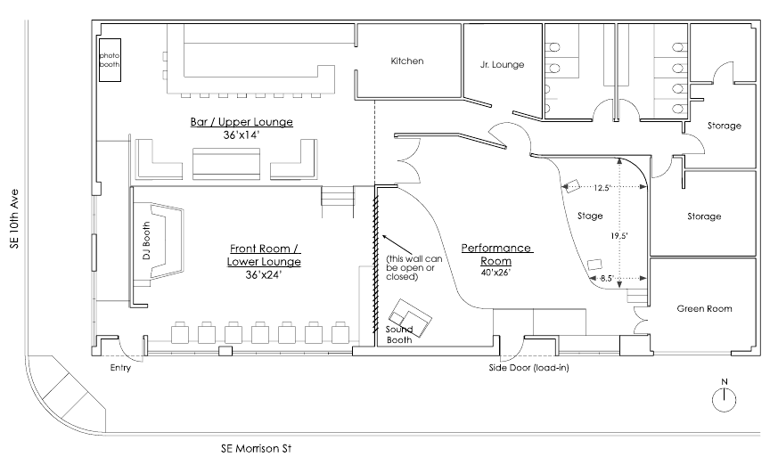 Floor plan of Holocene. Open the full-size plan.