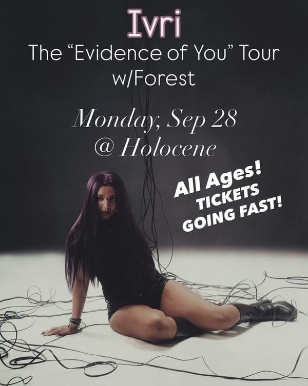 Holocene on Instagram: Portland! Ivri’s tour hits Holocene TOMORROW!