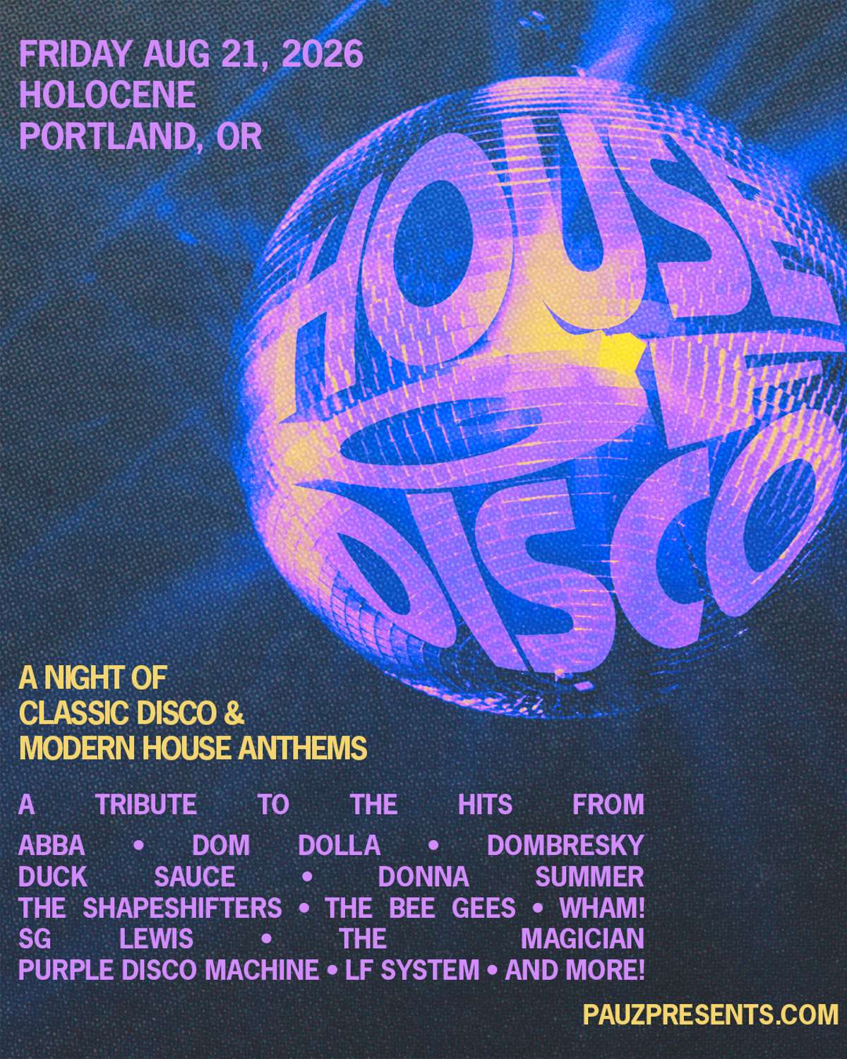 House of Disco – A Night of Classic Disco & Modern House Anthems – 21+
