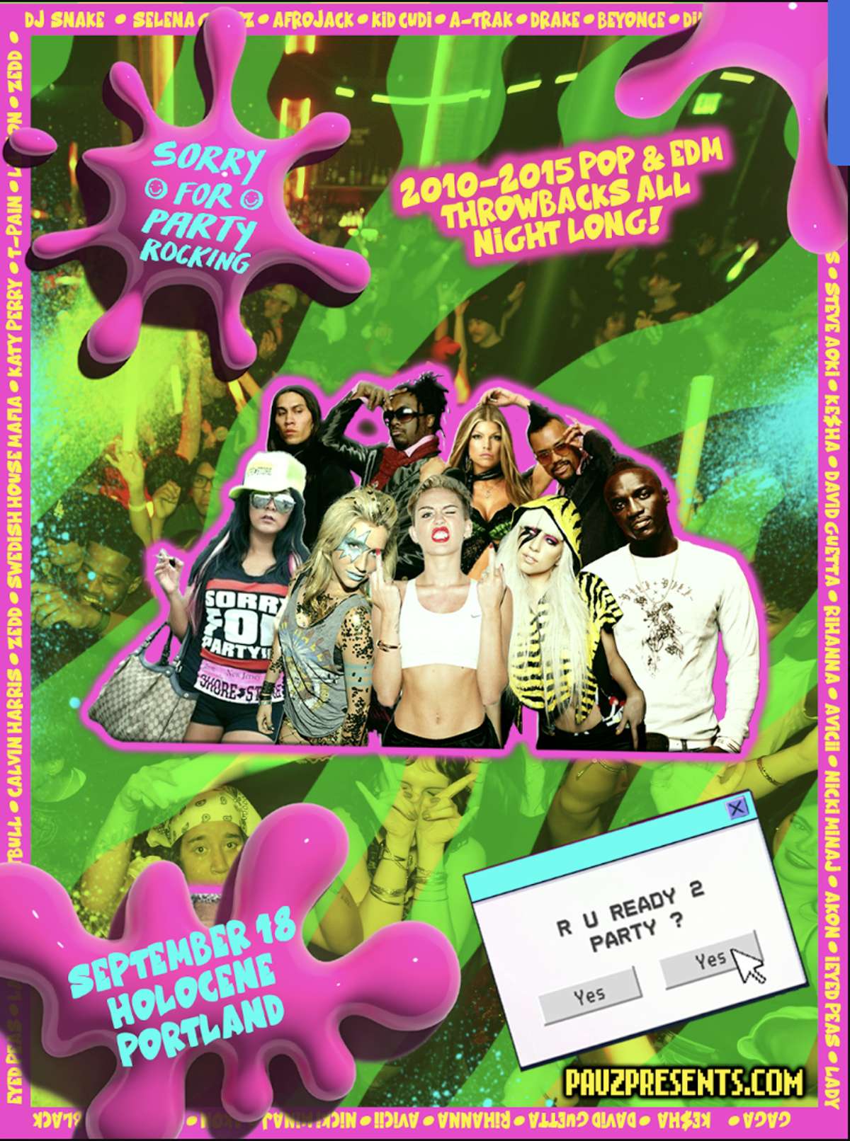 SORRY FOR PARTY ROCKING: (2010-2015 Pop & EDM All Night Long!) – 21+